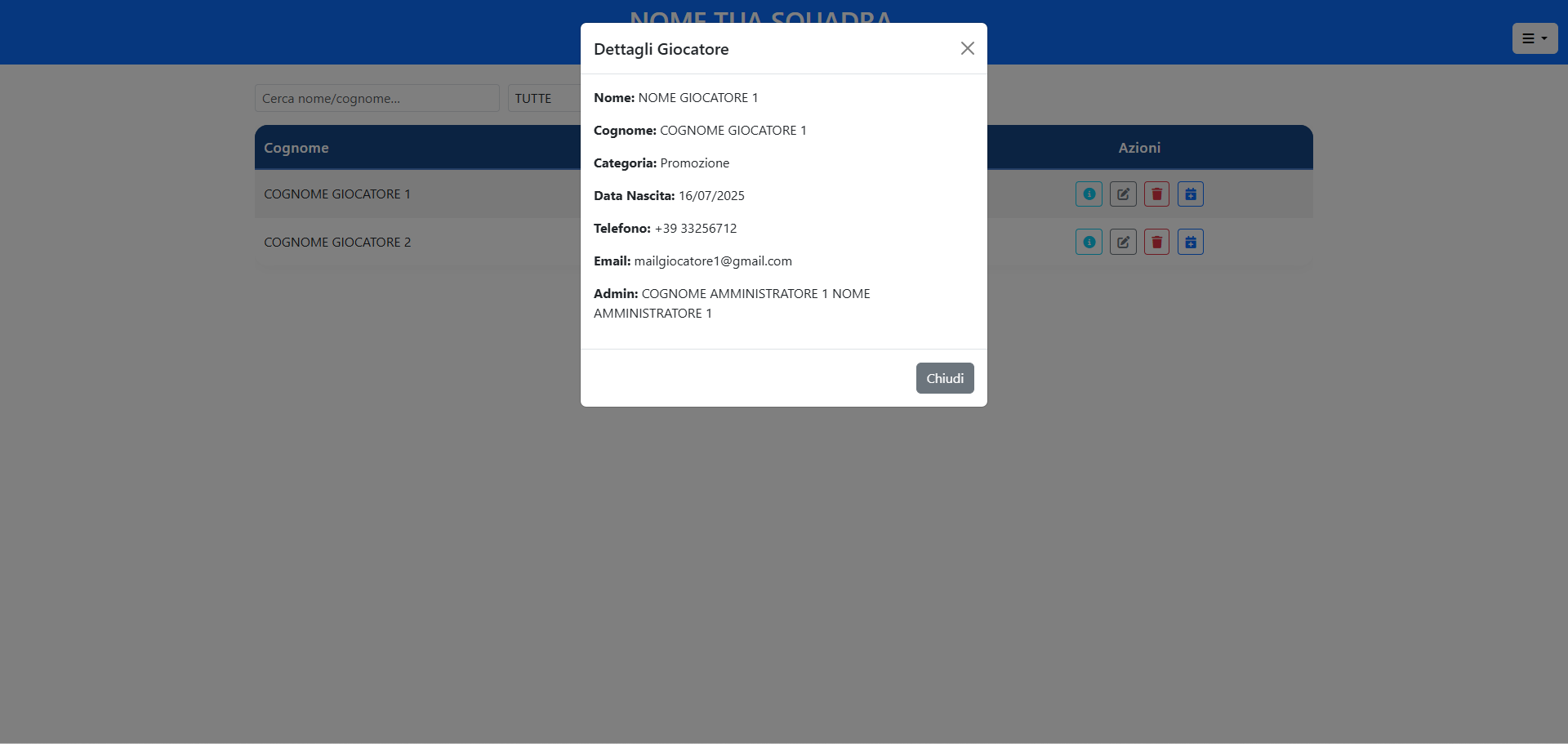 Gestione scadenze visite